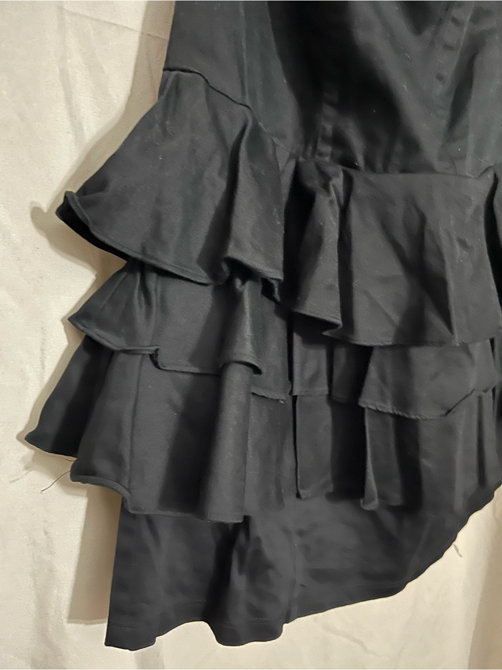 Sweet Love Black Strapless Asymmetrical Ruffle Dress - Picture 2 of 5